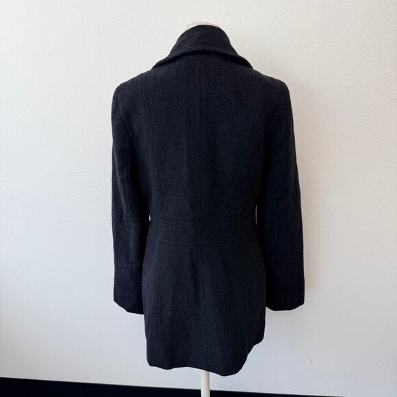 Calvin Klein Women's Black Warm Winter Wool Blend Pea Coat Button Up Size 6 - Picture 5 of 11
